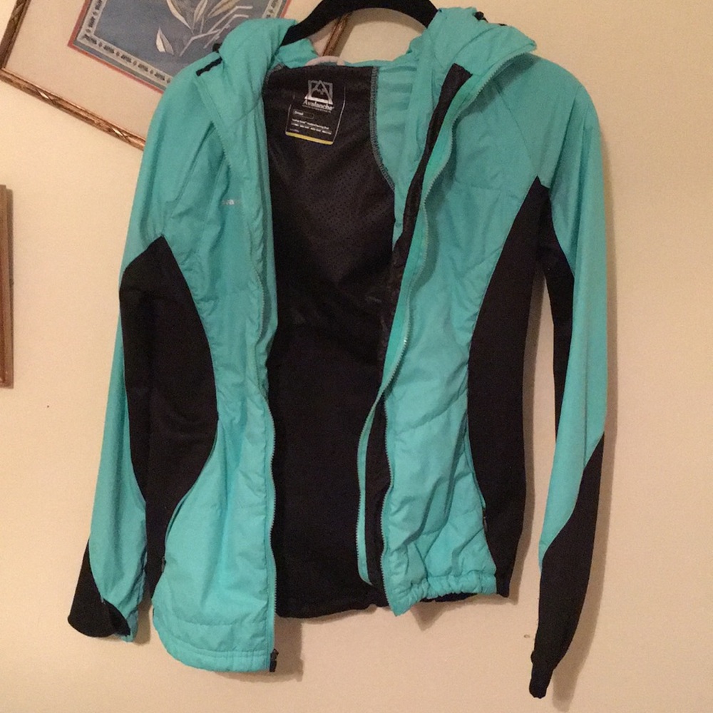 Blue rain coat
